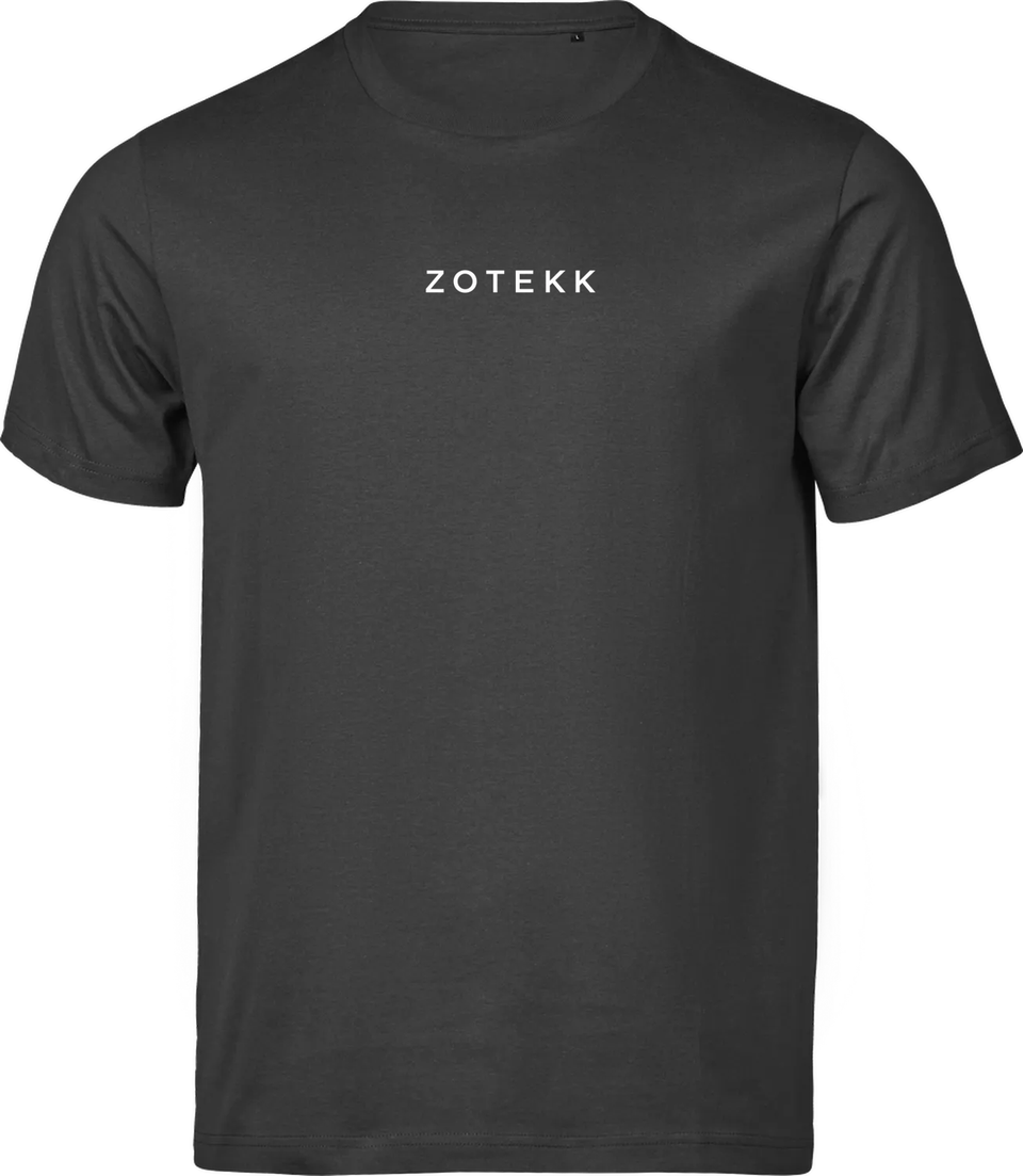 VESTKYST Kystlinje T-shirt – Rygtryk – sort med hvidt tryk, set forfra