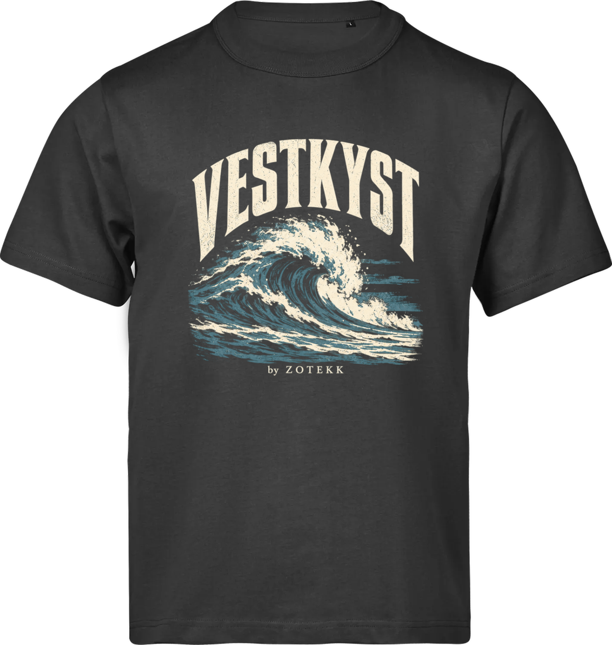 VESTKYST Brænding T-shirt – Sort – forside
