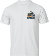Keep Rolling – hvid T-shirt med tryk, uden baggrund