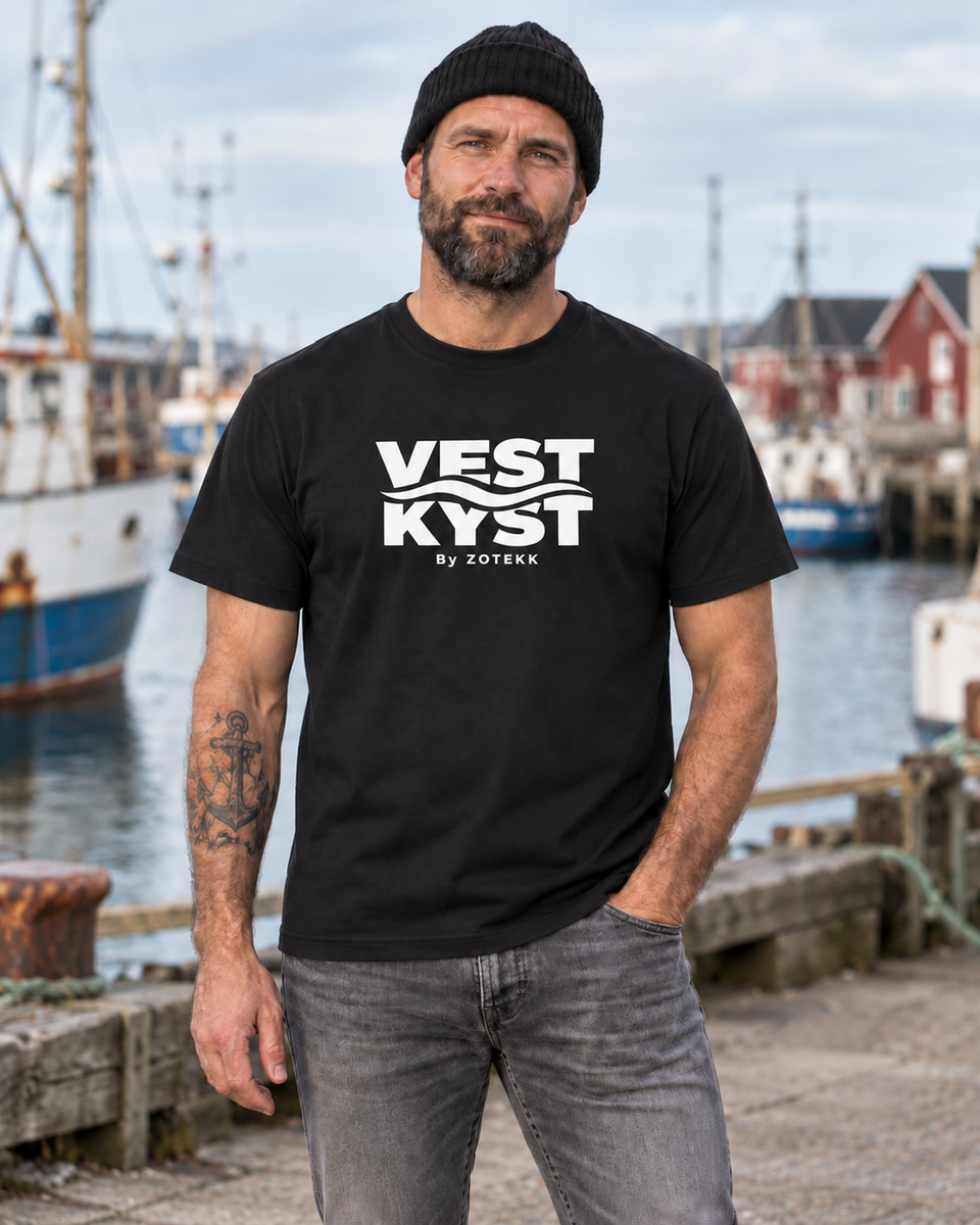 VESTKYST Kystlinje T-shirt – Brysttryk