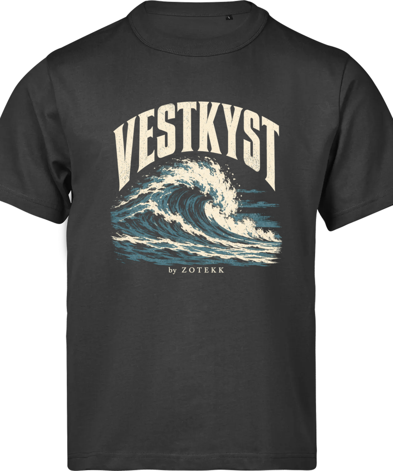 VESTKYST Brænding T-shirt – Sort – forside