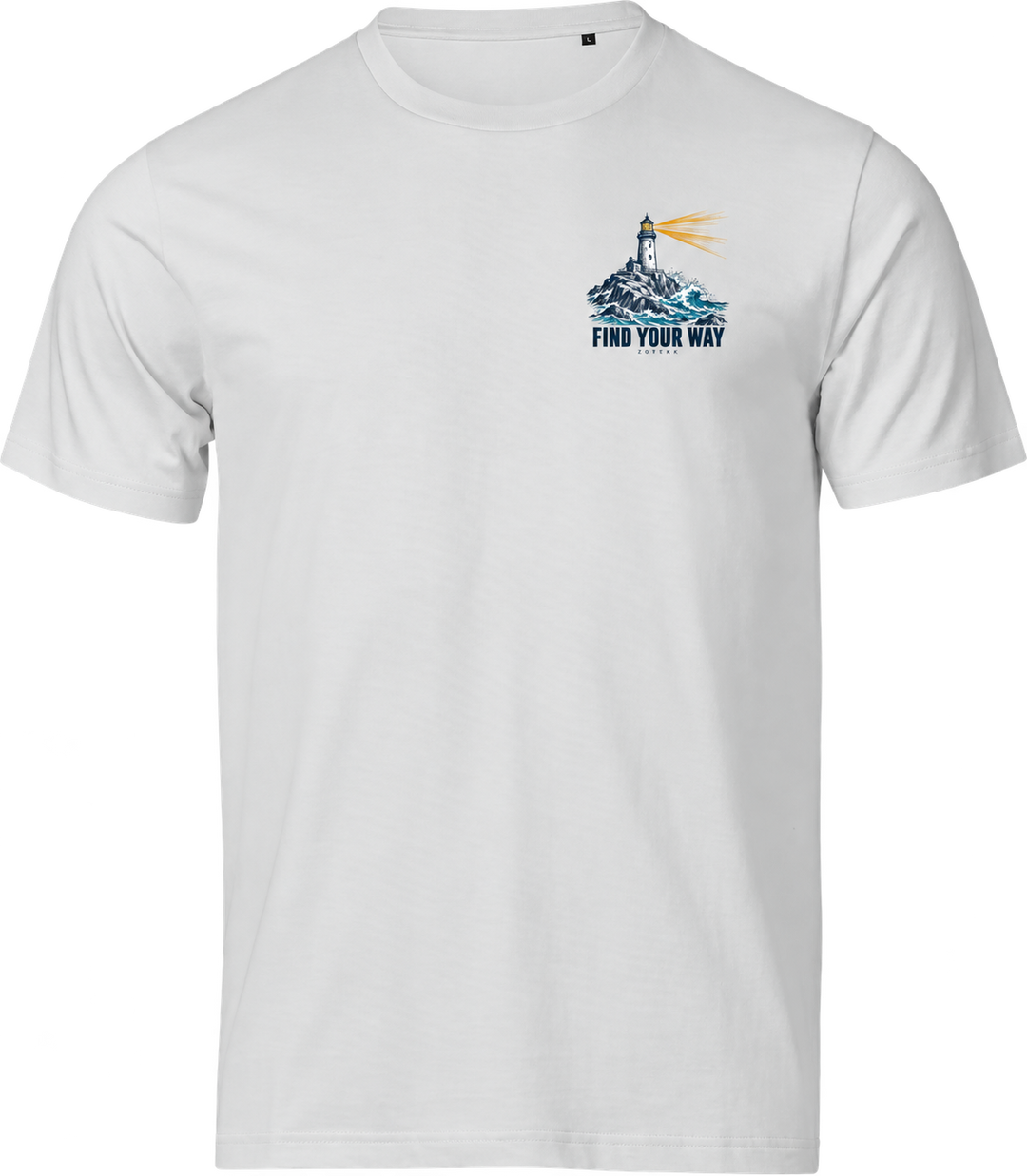 FIND YOUR WAY – hvid T-shirt med tryk, uden baggrund