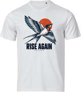 RISE AGAIN – hvid T-shirt med tryk, uden baggrund