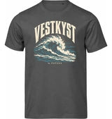 VESTKYST Brænding T-shirt – Powder Grey – forside