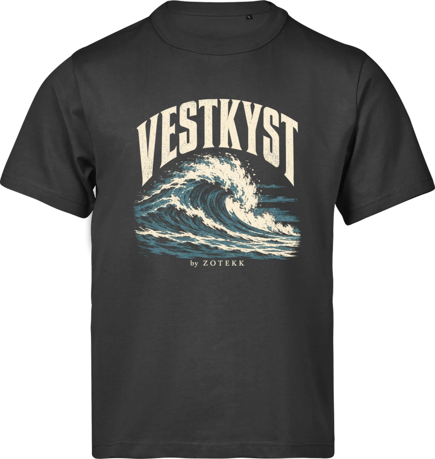 VESTKYST Brænding T-shirt – Sort – forside